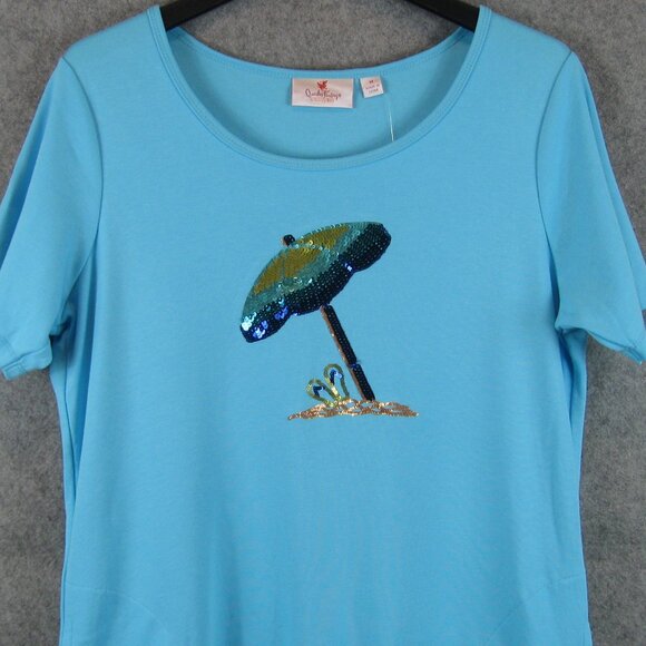 Quacker Factory Dress With Pockets Blue Size Medium NEW - Picture 2 of 7